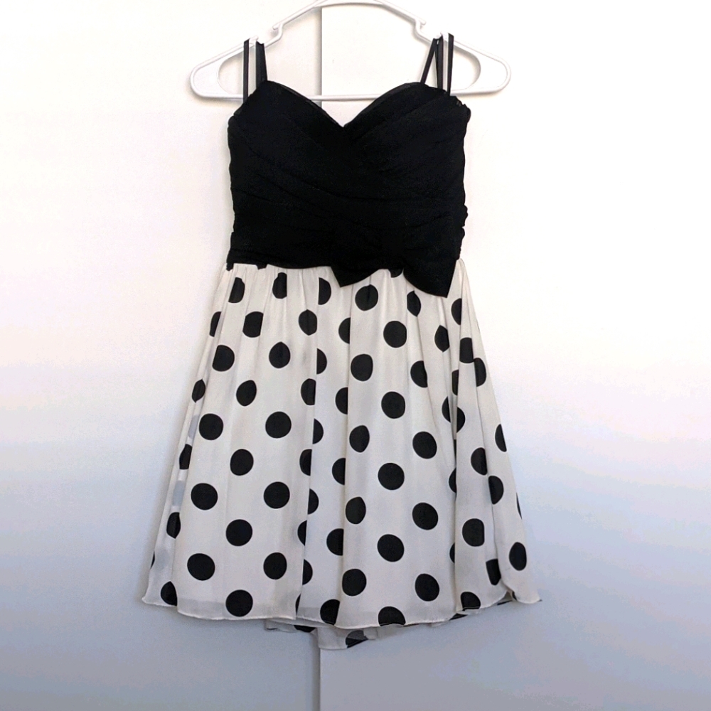 Black and White Polka Dot Cocktail Dress